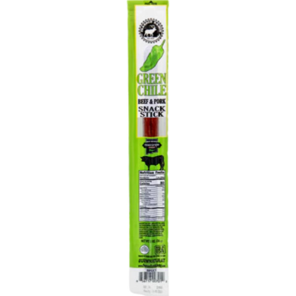 Pearson Ranch Green Chile Beef & Pork Jerky 1oz Snack Stick thumbnail