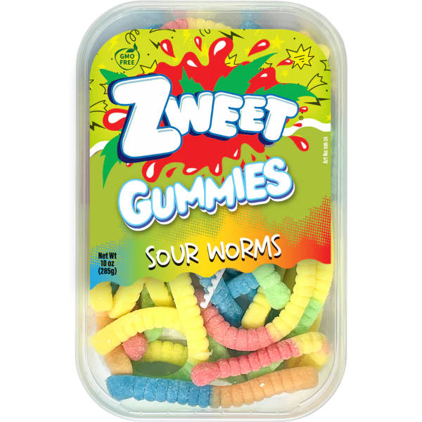 Zweet Sour Neon Worms 10oz thumbnail