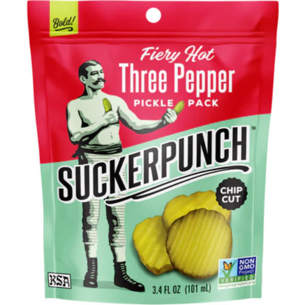 Sucker Punch Pickle Chips Three Pepper 3.4oz Packet thumbnail