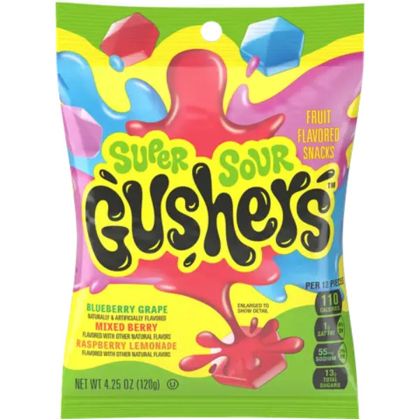 Super Sour Berry Gushers 4.25oz Peg Bag thumbnail