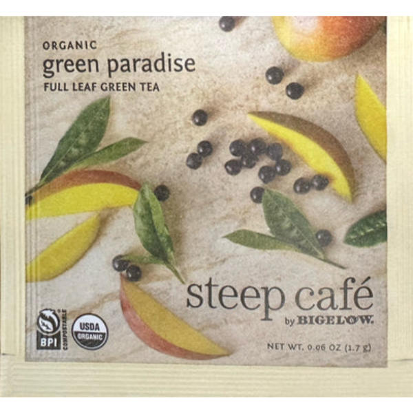 Bigelow Steep Cafe Organic Green Paradise Full Leaf Green Tea 50ct thumbnail