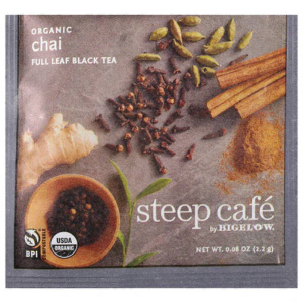 Bigelow Steep Cafe Original Chai Tea Full Black Leaf 50ct thumbnail