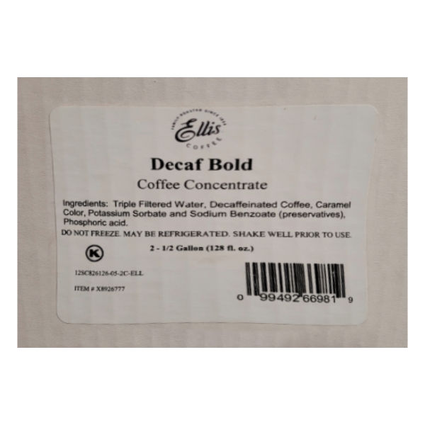 Ellis Bold DECAF Colombian Liquid Coffee .5 Gal thumbnail