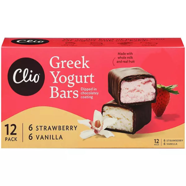 CLIO GREEK YOGURT BARS ASSORTED STRAWBERRY/VANILLA  12/1.76oz thumbnail