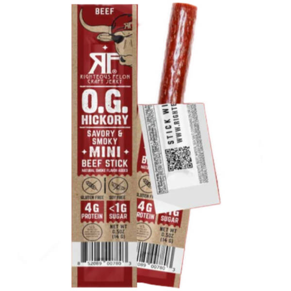 Righteous Felon Mini Original Hickory Beef Sticks (24ct/.5oz) Caddy thumbnail