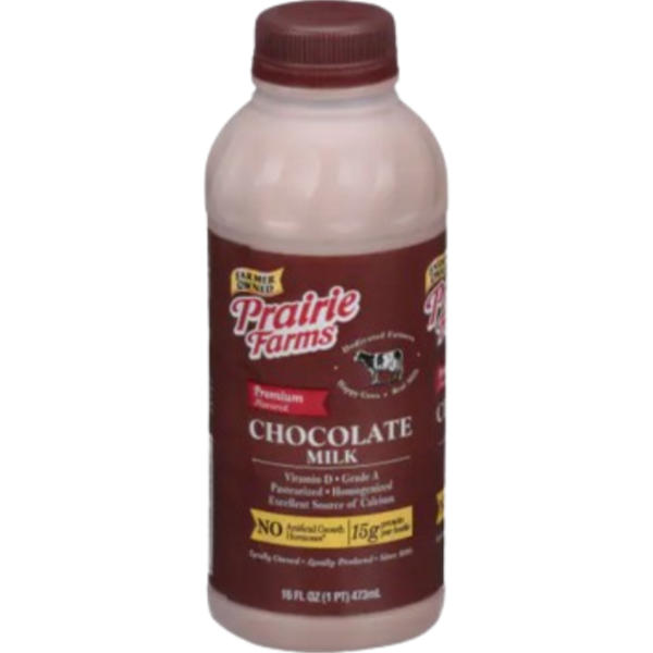Prairie Farms Chocolate Milk 16oz Bottle thumbnail
