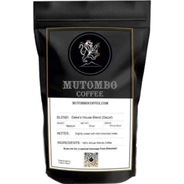 Mutombo House Blend Whole Bean Decaf Medium Roast 5lb thumbnail