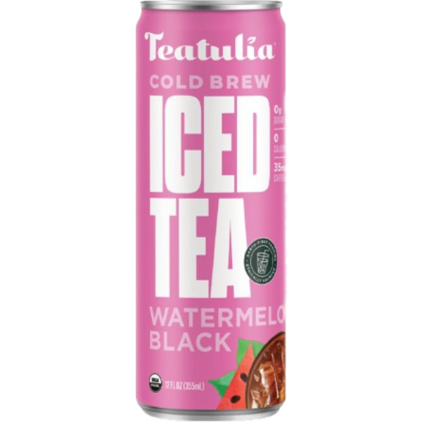 Teatulia Cold Brew Black Iced Tea Watermelon 12oz Can thumbnail