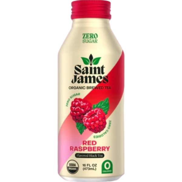 Saint James Red Raspberry Organic Black Tea 16oz Bottle thumbnail