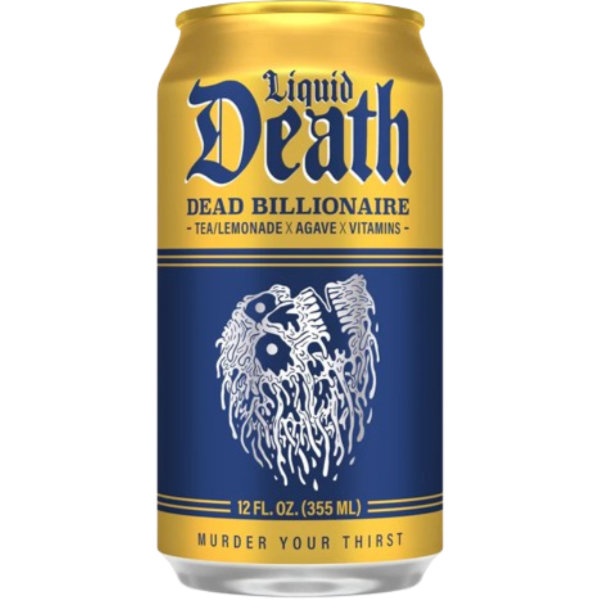 LIQUID DEATH TEA LEMONADE DEAD BILLIONAIRE 12 OZ thumbnail