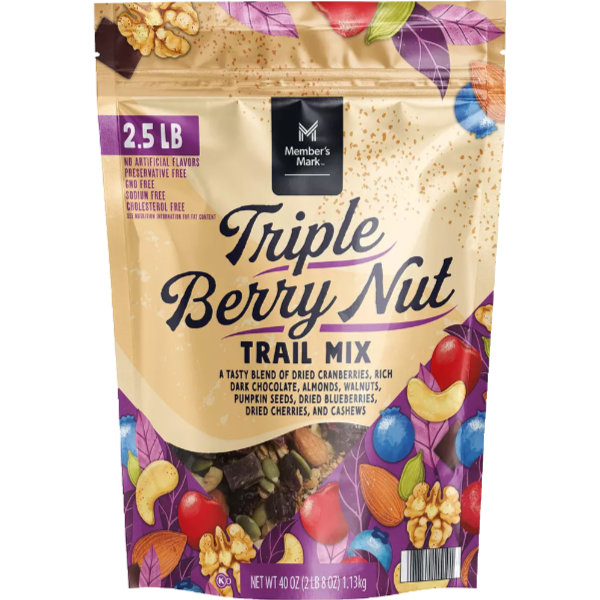 Members Mark Triple Berry Nut Trail Mix 40oz Bag thumbnail