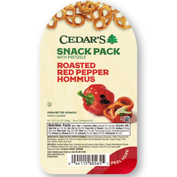 Cedar’s Roasted Red Pepper Hummus & Pretzels thumbnail