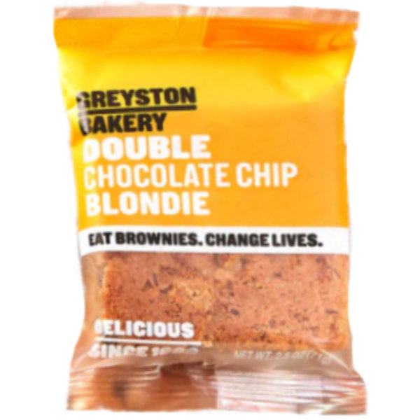 Greystone Bakery Double Chocolate Chip Blondies Brownie Gluten Free (64ct) Case thumbnail