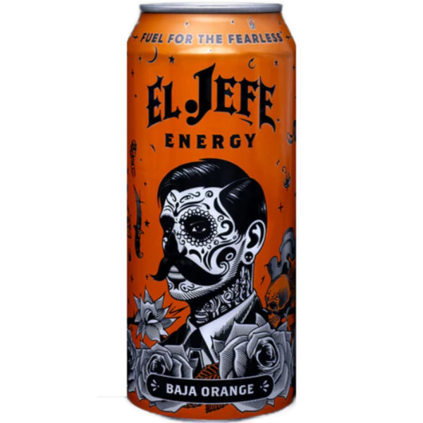 El Jefe Baja Orange Energy Drink 16oz Can thumbnail