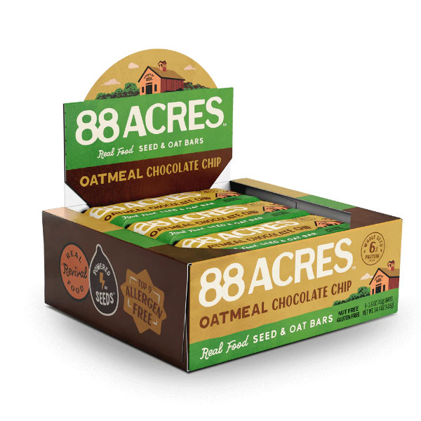 88 Acres Oatmeal Chocolate Chip Seed & Oat Bars 1.6oz Each thumbnail