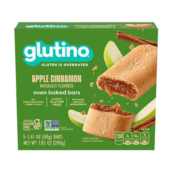 Glutino Gluten Free Oven Baked Breakfast Bars Apple Cinnamon (1.41oz) thumbnail