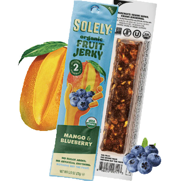 Solely Organic Fruit Jerky Mango Blueberry .8oz thumbnail