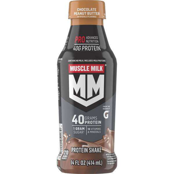 Muscle Milk Pro Chocolate Peanut Butter 40g Protein 14oz thumbnail