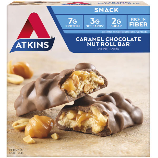 Atkins Caramel Chocolate Nut Roll 1.55oz Each thumbnail