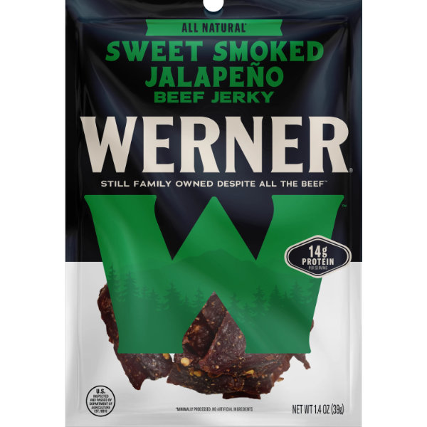 Werner Smoked Jalapeno Meat Jerky Bag 1.4oz thumbnail