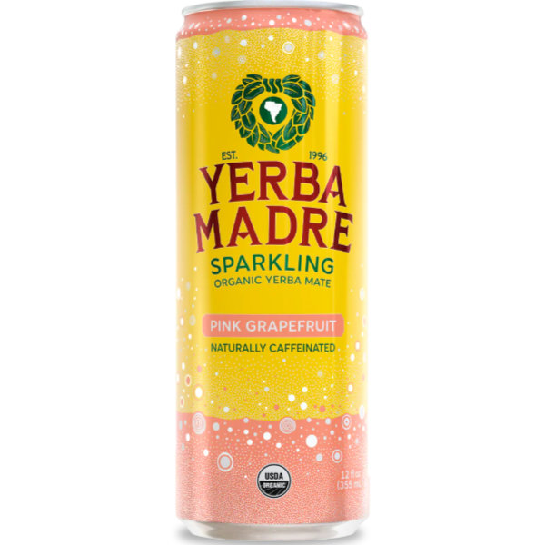 Yerba Madre Pink Grapefruit Sparkling 12oz thumbnail