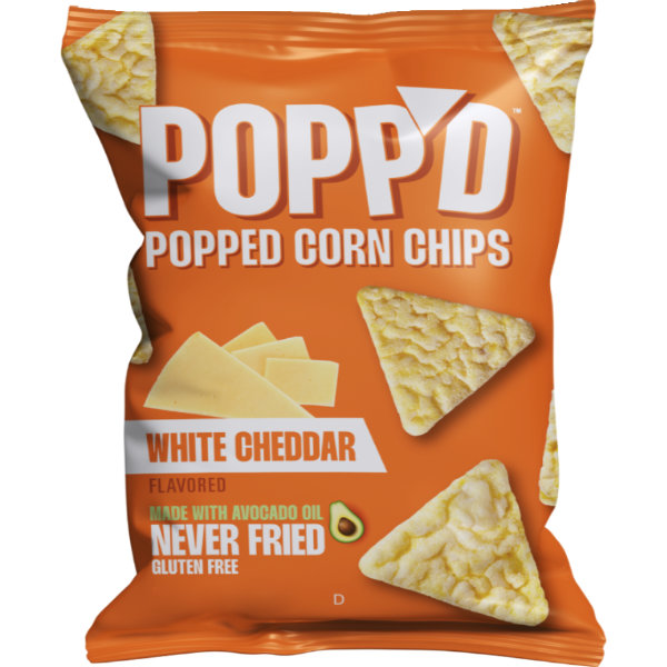 Popp'd White Cheddar Popped Popcorn Corn Chips (1oz/40ct) thumbnail