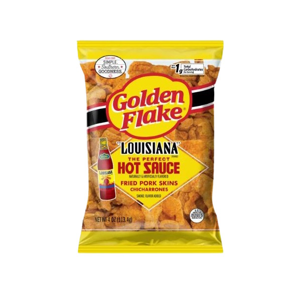 Golden Flake Pork Skin Hot Sauce 1oz thumbnail