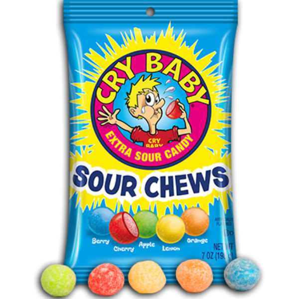 Cry Baby Sour Chews Peg Bag 7oz thumbnail
